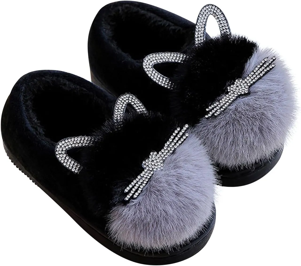 Cute Cat Slippers for Kids Warm Plush Winter Cotton Furry House Slipper Girls Boys Fuzzy 𝐂artoon Fl𝐮ffy 𝐅lats Shoes