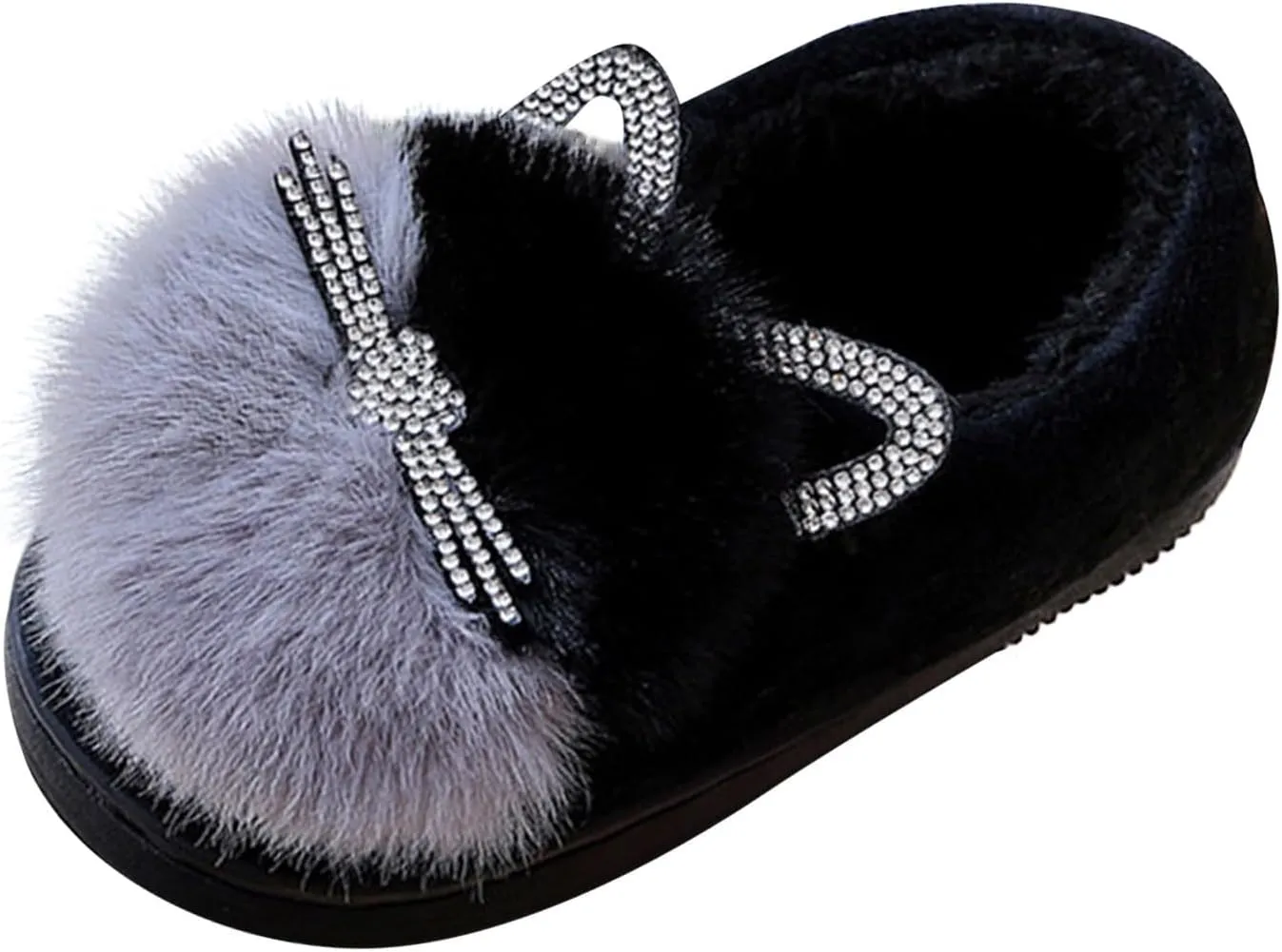 Cute Cat Slippers for Kids Warm Plush Winter Cotton Furry House Slipper Girls Boys Fuzzy 𝐂artoon Fl𝐮ffy 𝐅lats Shoes