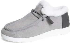 Fur Boots White Women's Winter Snow Boots Slip on Insulated Fur Lined Lightweight Cold Weather Warm Ankle Booties Comfortable Outdoor Walking Shoes