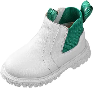 Girls Boys Children Ankle Boots Kids Low Heel Booties Fashion Side Zipper Short Flat Shoes Toddler Short Boots for Girls (White, 2.5-3 Years Toddler)