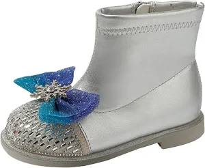 Leather Shoes For Girls Glitter Ankle Boots Kids Low Heel Dress Booties Fashion Side Zipper Short Girls Hunting Gear