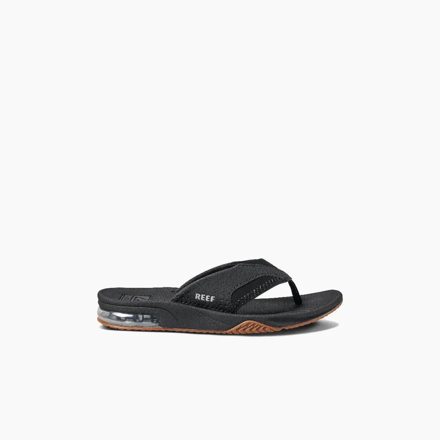 Reef Kids Fanning Sandal-Black/Silver