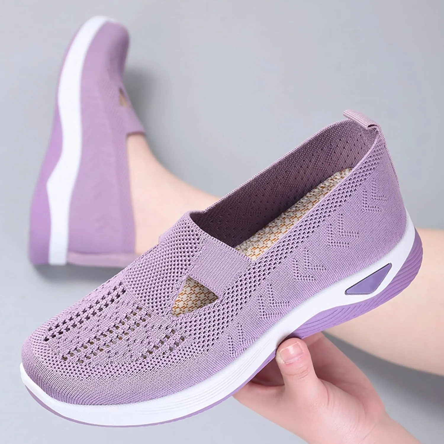 Womens Orthopedic Comfortable Walking Shoes Slip On Sneakers with Arch Support Casual Loafers for Plantar Fasciitis Relief Foot Heel Pain Diabetic Feet