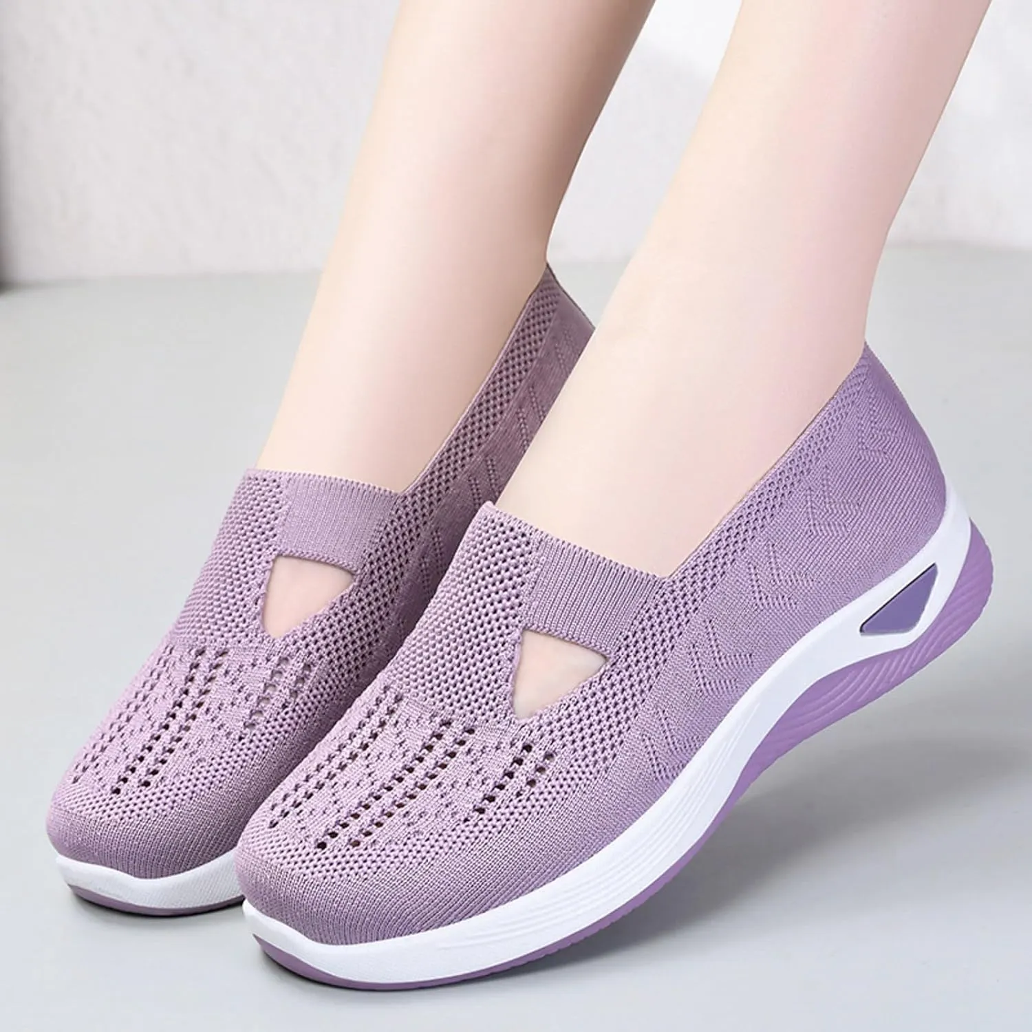 Womens Orthopedic Comfortable Walking Shoes Slip On Sneakers with Arch Support Casual Loafers for Plantar Fasciitis Relief Foot Heel Pain Diabetic Feet